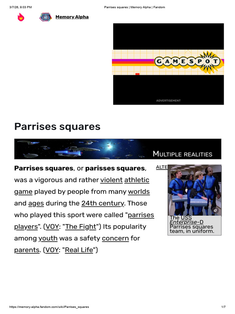 Parrises Squares _ Memory Alpha _ Fandom | PDF | Star Trek: The Next ...