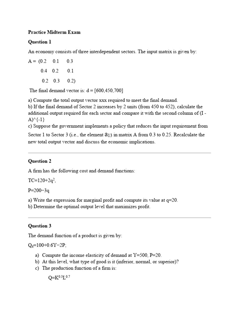 Practice Midterm Exam | PDF
