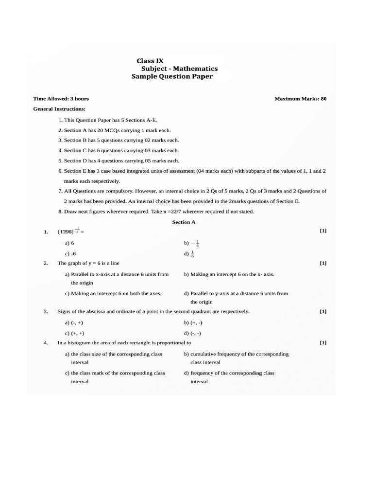Sample Paper 3 | PDF