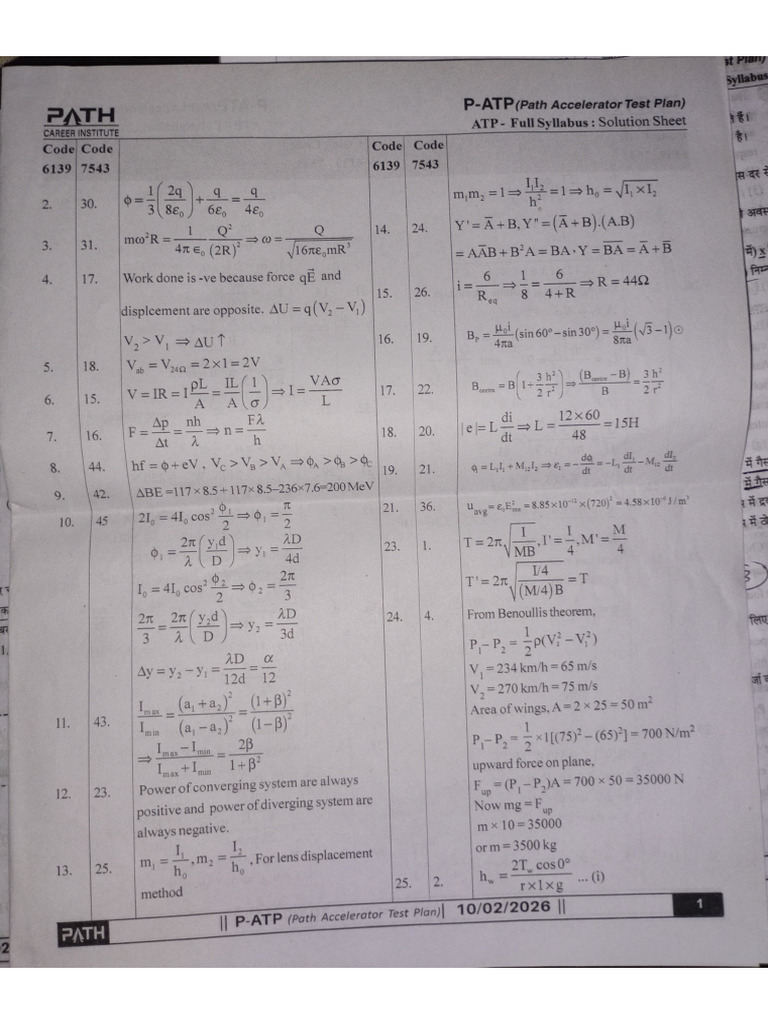 Answer Key Code 6139 | PDF