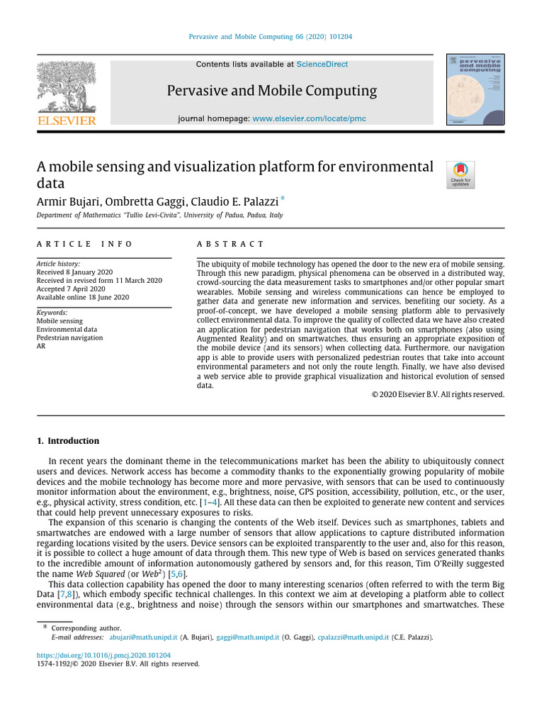 A Mobile Sensing and Visualization Platform for Environmental Data ...