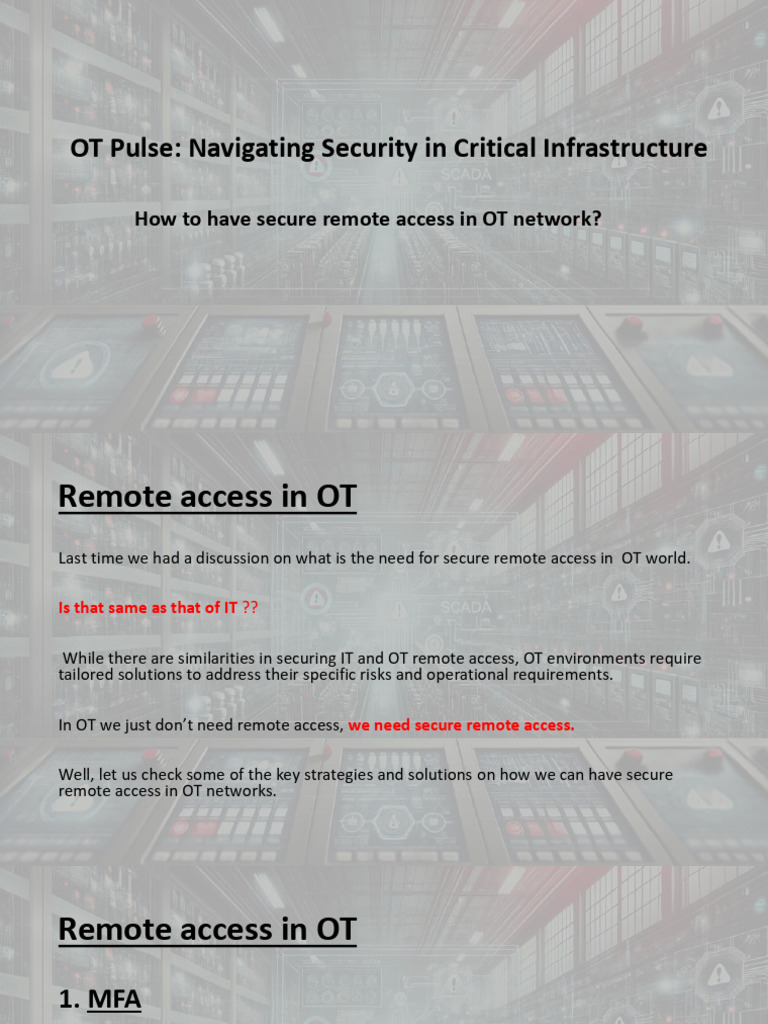 VPN - Secure Remote Access in OT Network | PDF