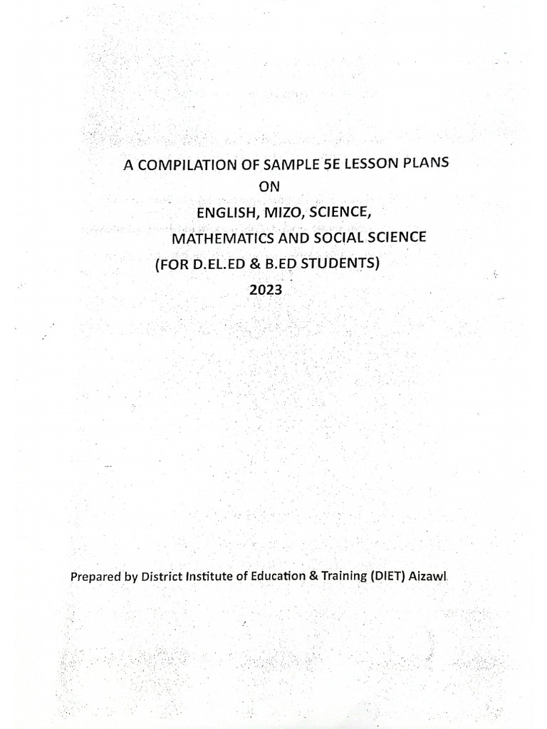 5E Lesson Plan Sample | PDF