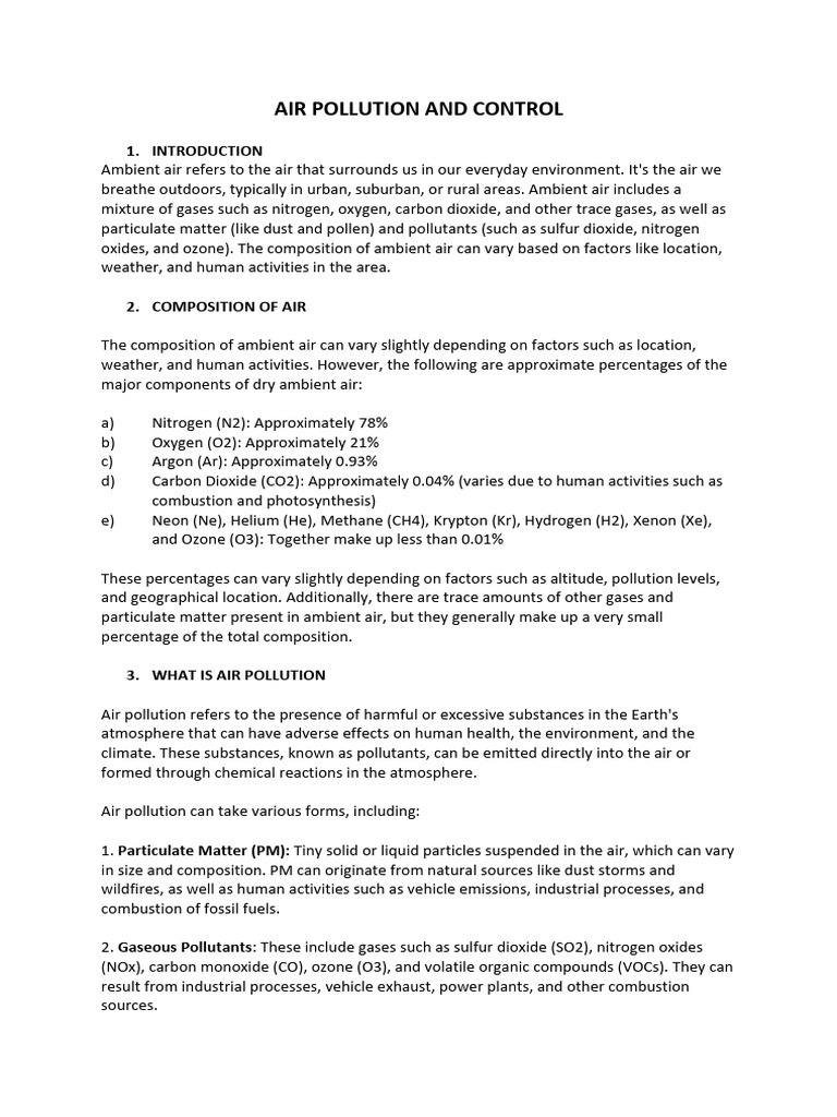 Air Pollution and Control | PDF | Air Pollution | Climate Change