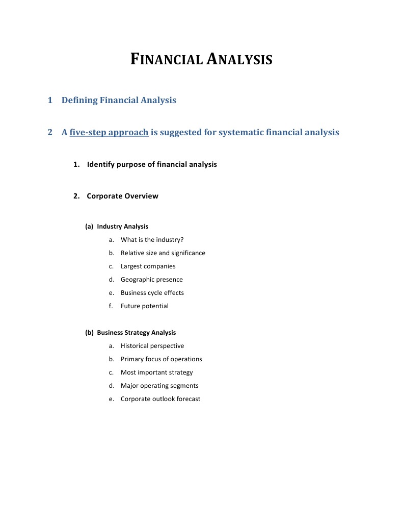 Comprehensive Financial Analysis Guide | PDF