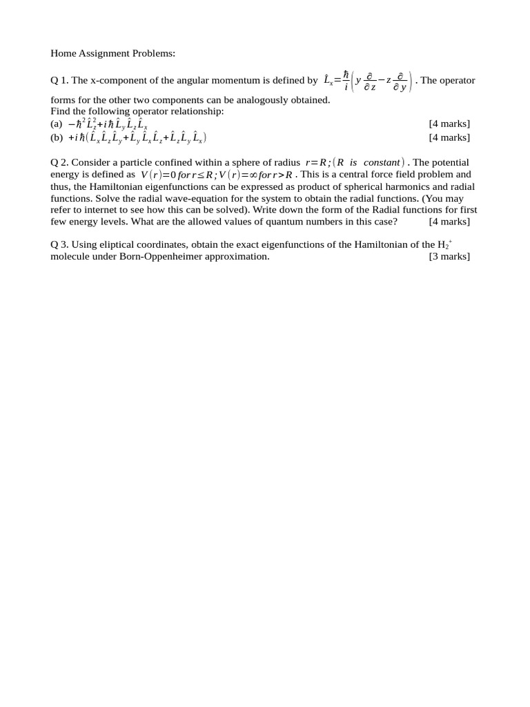Home Assignment Problems (1) | PDF