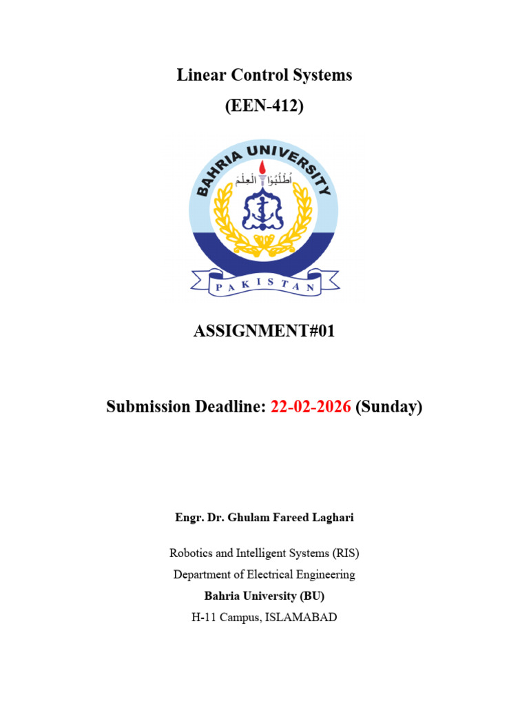 ASSIGNMENT 01 LCS RIS 16022026 035126am | PDF | Control Theory | Feedback