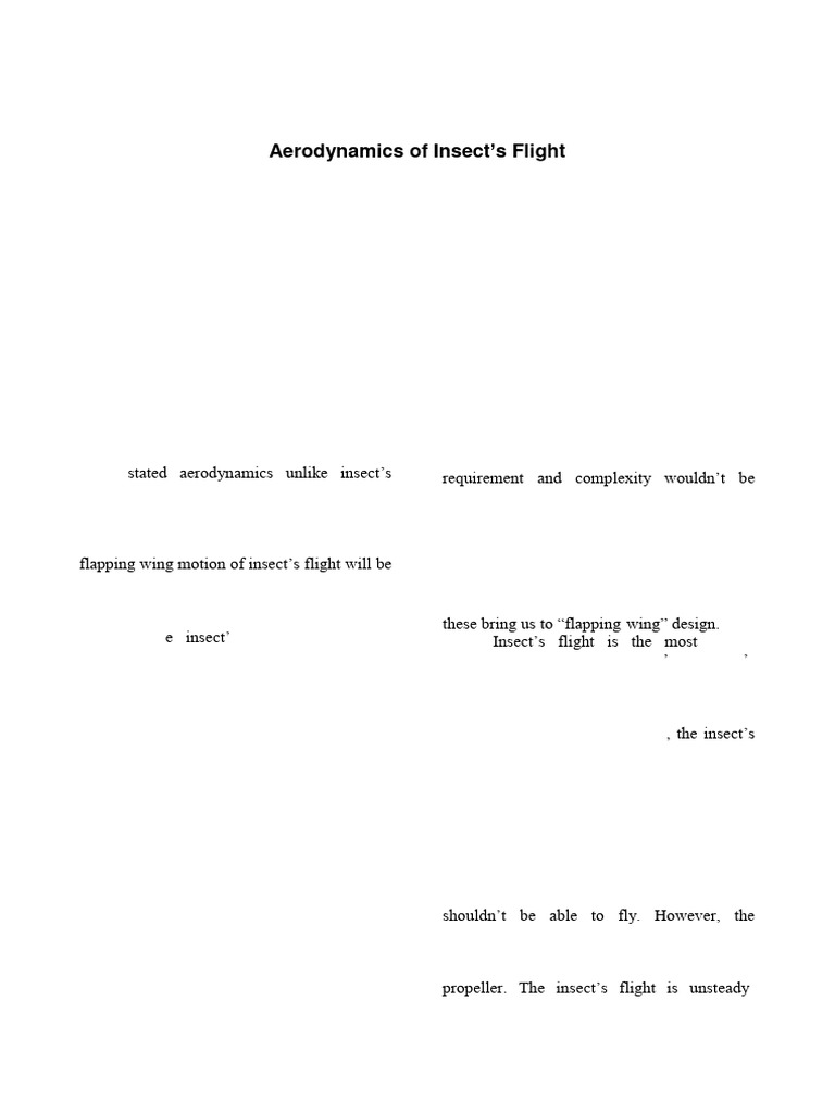 (Paper Flight) Aerodynamics of Insect's Flight-2010 | PDF