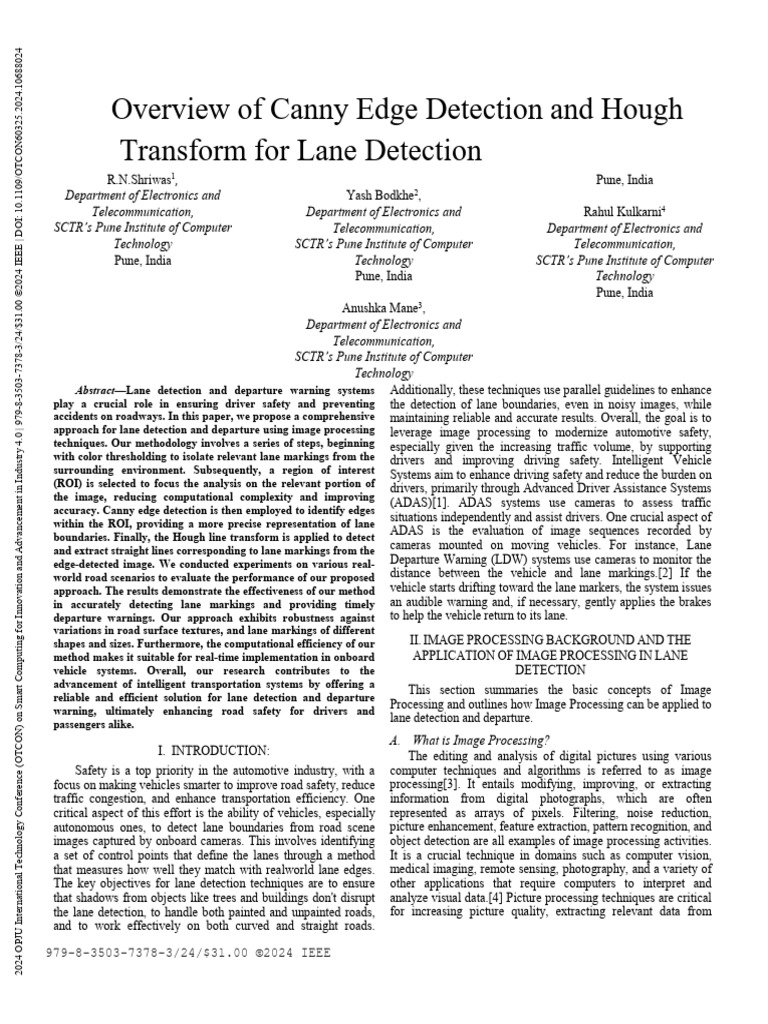 Overview of Canny Edge Detection and Hough Transform For Lane Detection ...