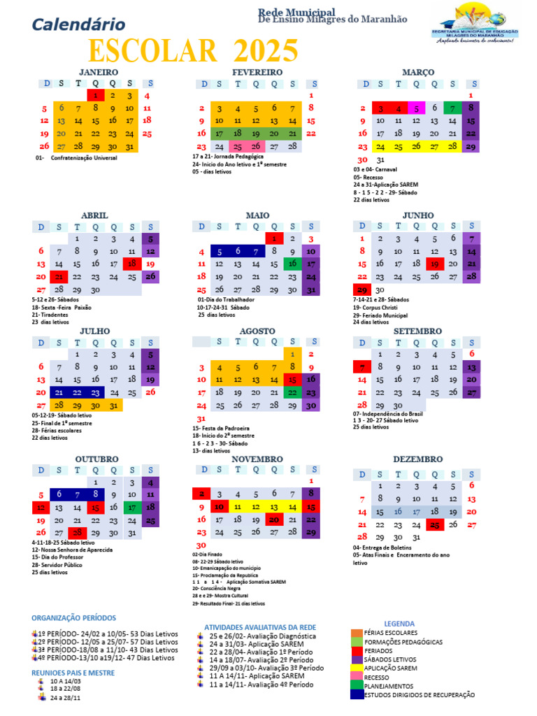 Calendário Escolar 2025 | PDF