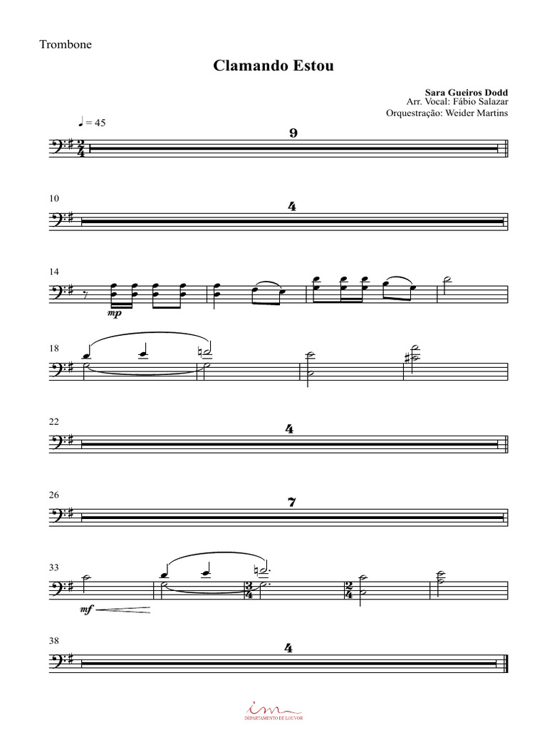 Clamando Estou - Trombone | PDF