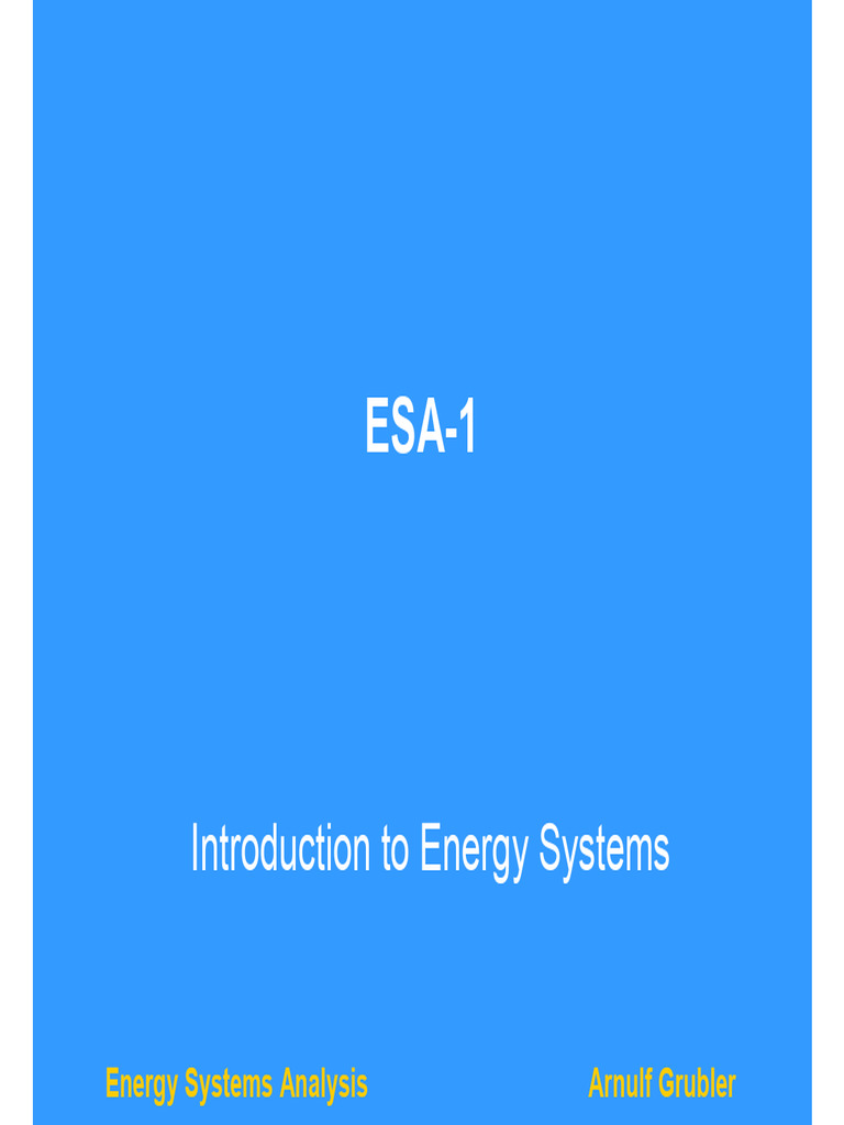 Introduction To Energy Systems | PDF