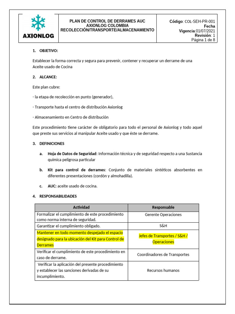 Control de Derrames | PDF | Petróleo | Residuos