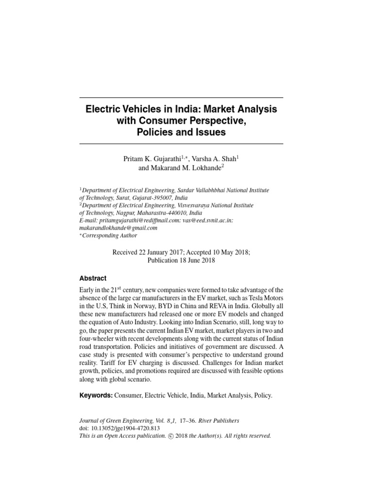Electric Vehicles in India Market Analysiswith Con | PDF | Electric ...