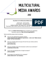 Multicultural Media Awards 2012 Application Form