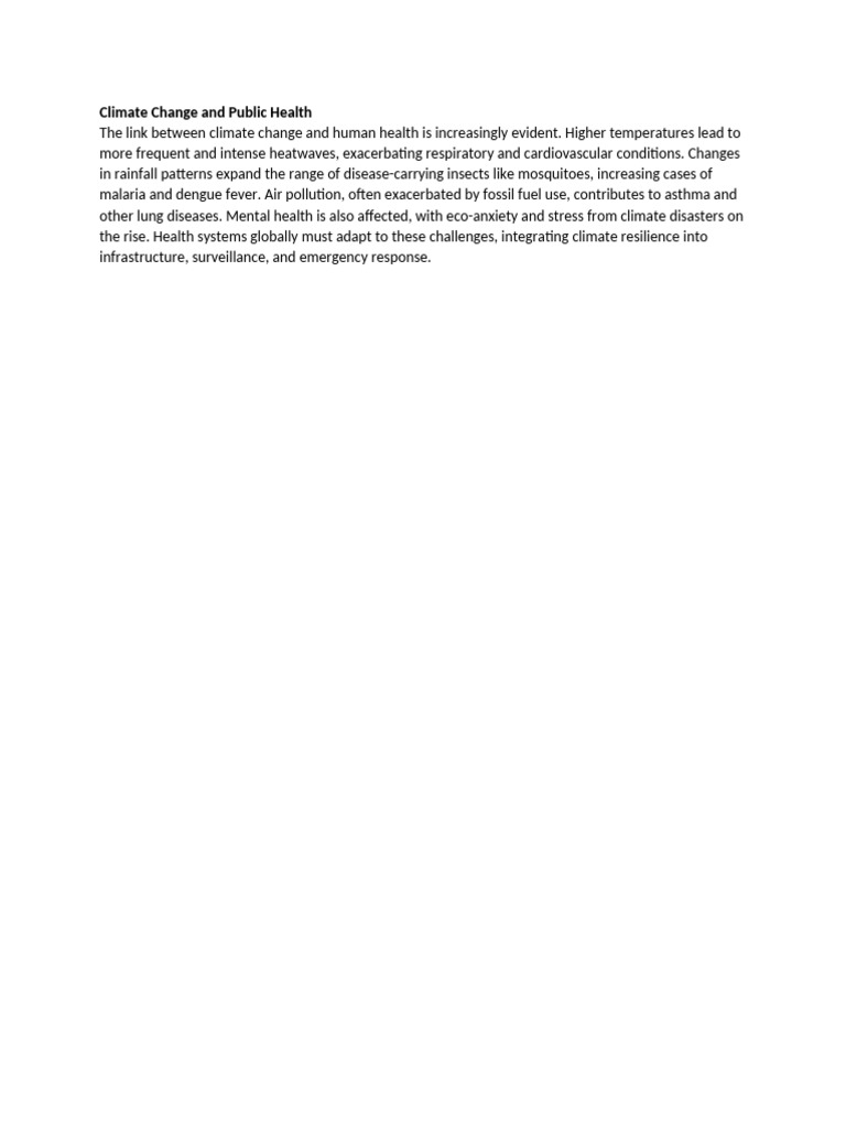 Climate Change and Public Health | PDF