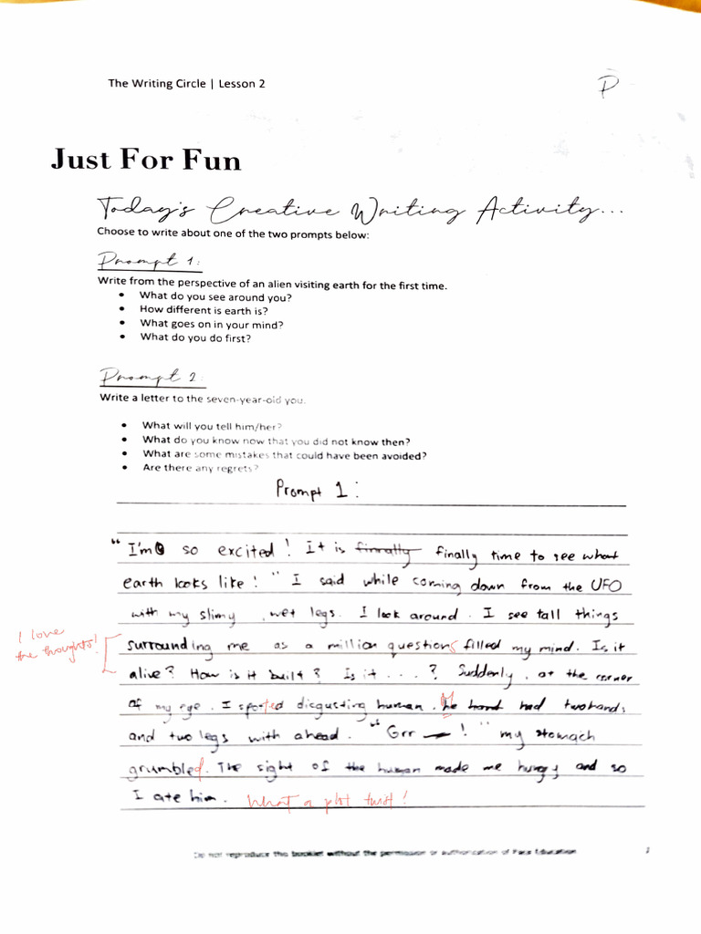 Noah Writing_Lesson 3 | PDF