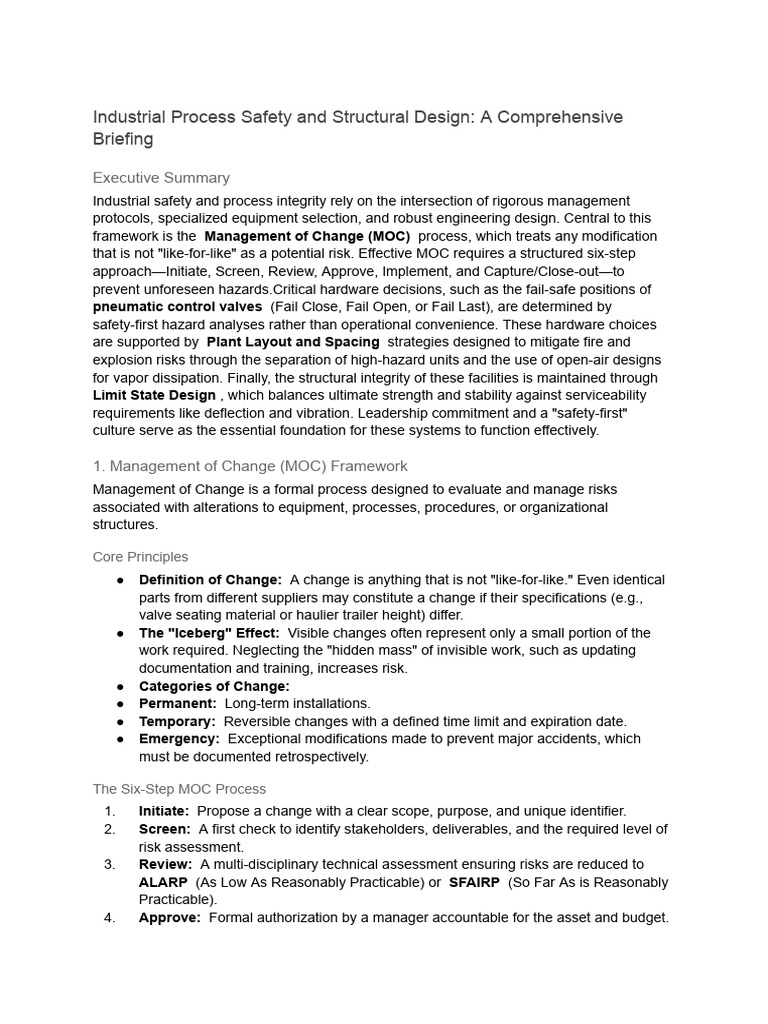 Industrial Process Safety and Structural Design - A Comprehensive ...