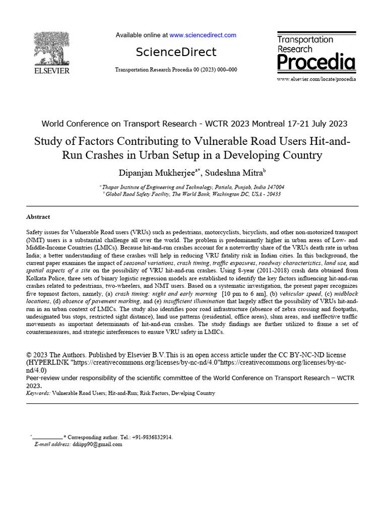 TRPRO_WCTR 2023 | PDF | Traffic Collision | Sidewalk