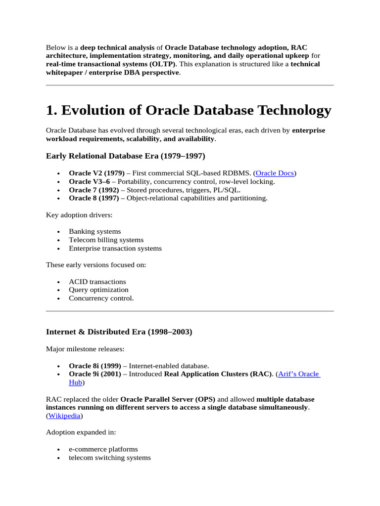Oracle Database Technology Adoption | PDF | Databases | Oracle Database