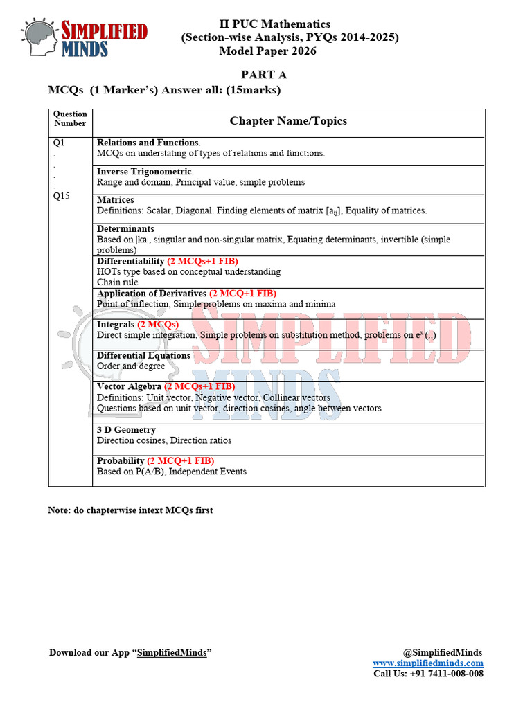 Maths Sectionwise Analysis of PYQs (2026) | PDF | Matrix (Mathematics ...
