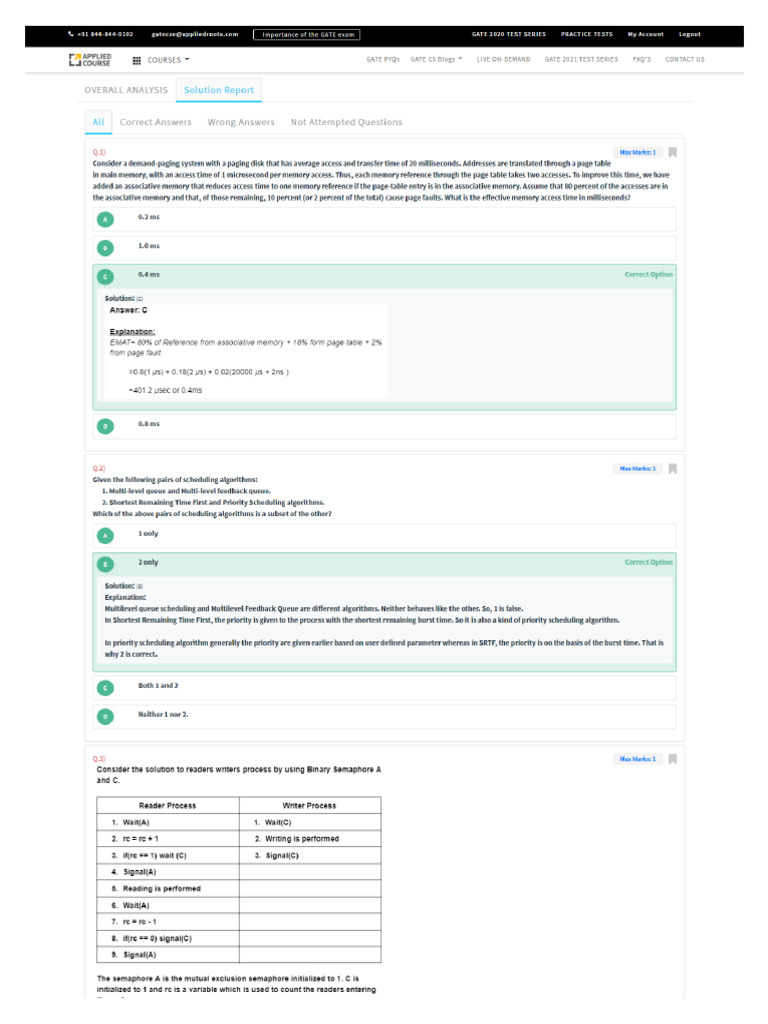 Operating System Subject Test | PDF