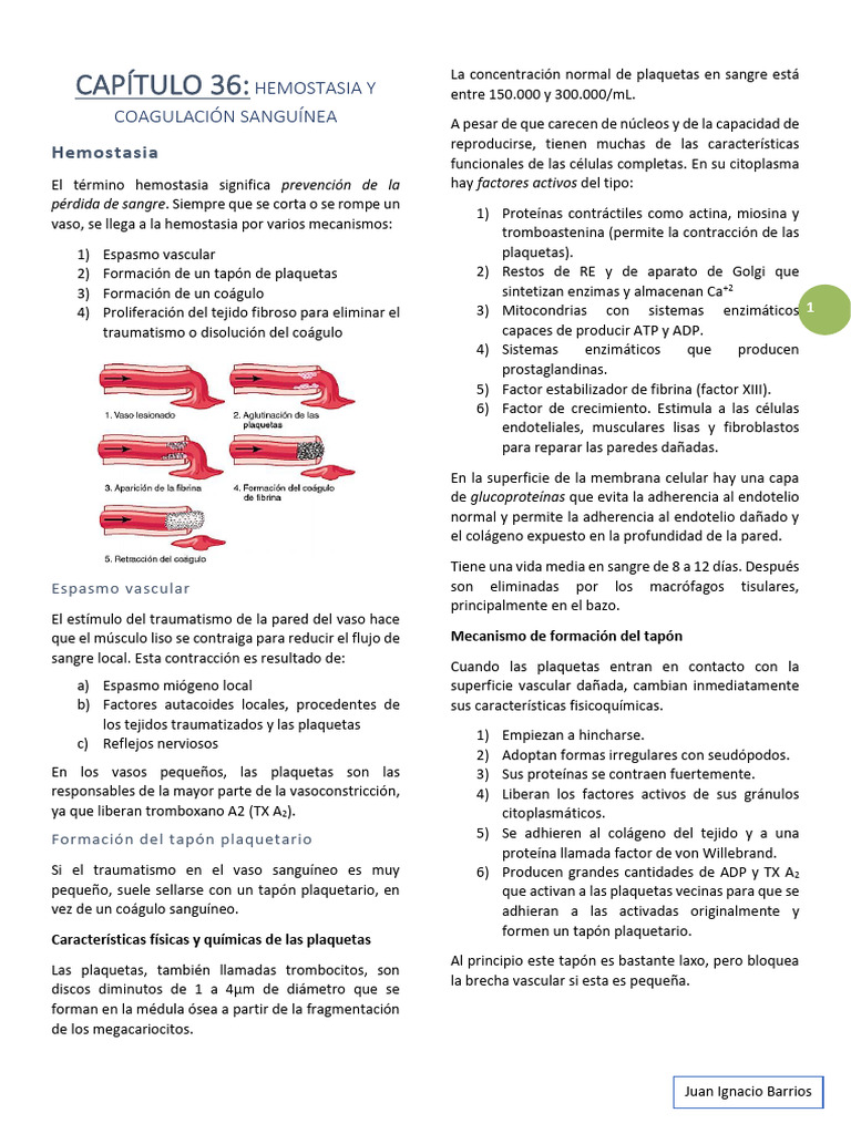 Capítulo 36 - Hemostasia y Coagulación | PDF | Coagulación | Plaqueta