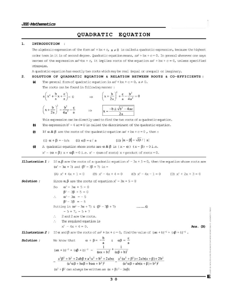 2.Quadratic Theory | PDF