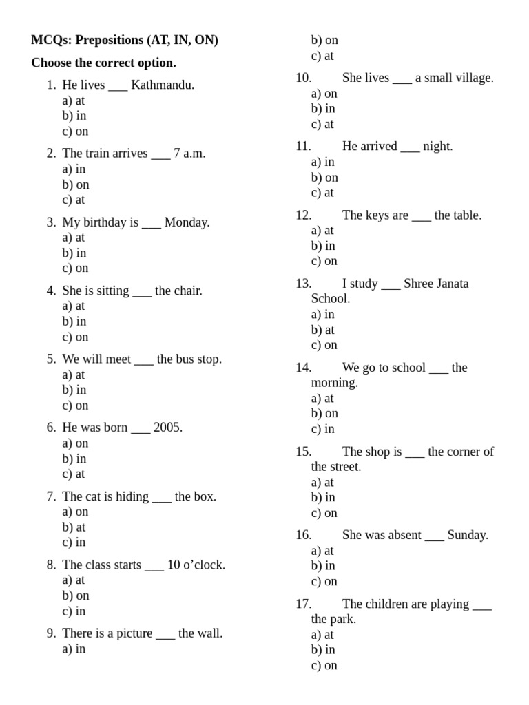 Preposition 2 | PDF