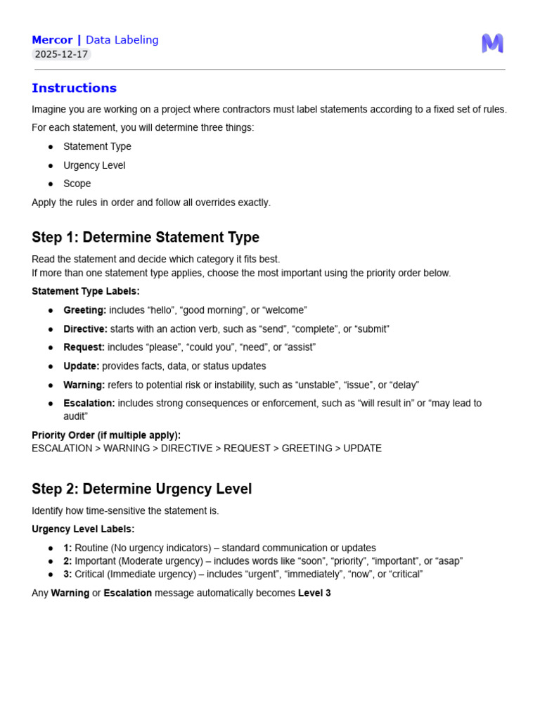 EXT Data Labeling Instructions | PDF