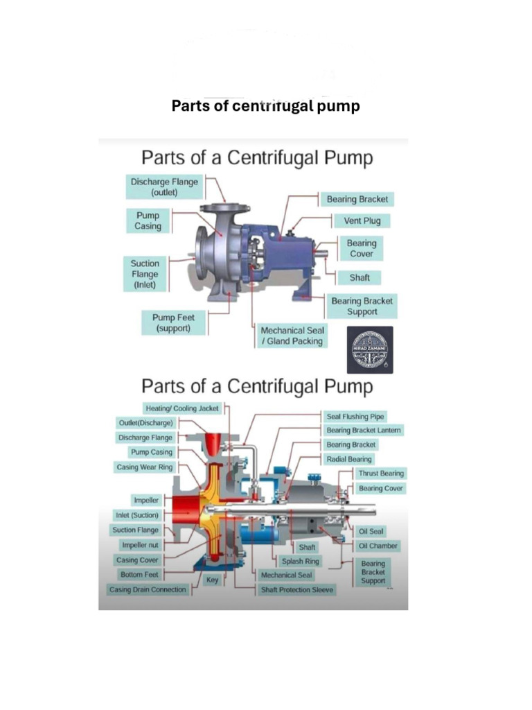 Parts of Centrifugal Pump | PDF | Pump | Hydraulics