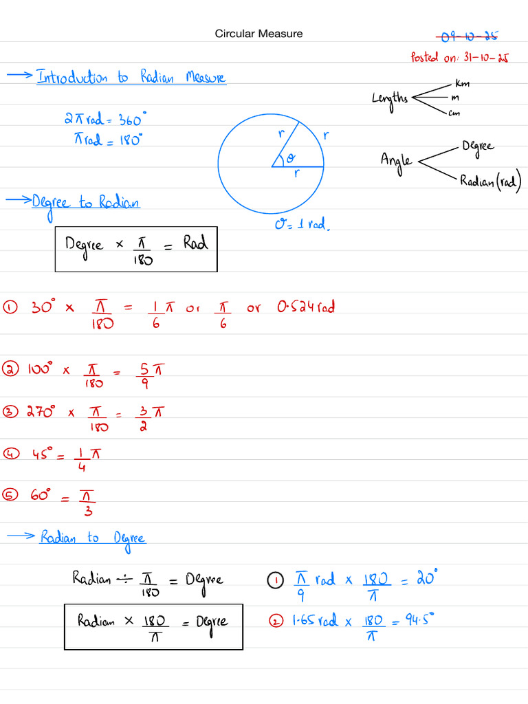10. Circular Measure | PDF | Euclid | Geometry