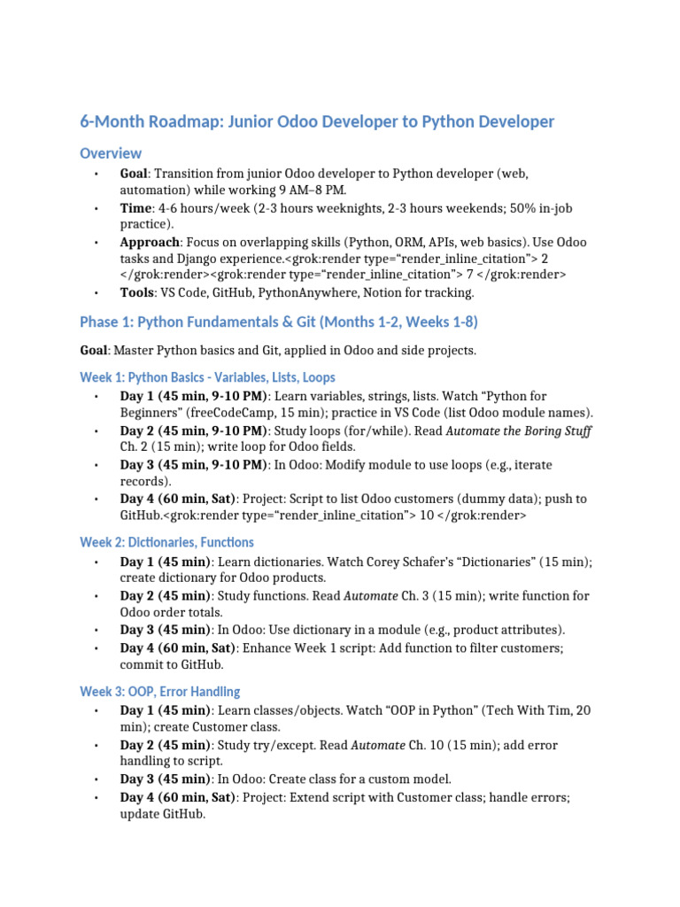 MConverter - Eu Odoo To Python Roadmap 6 Months | PDF | Python ...