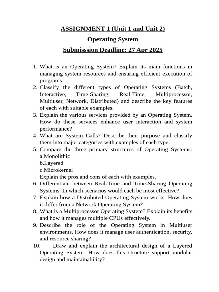 Os Assignment | PDF