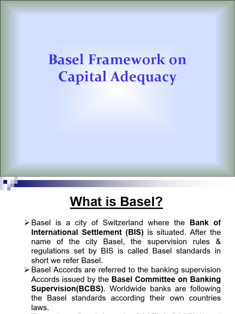 BASEL-Capital Adequacy Framework | PDF | Basel Iii | Basel Ii