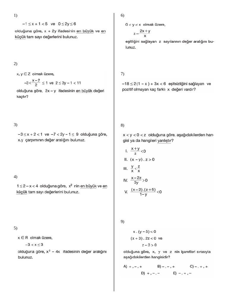 basit eşitsizlik | PDF