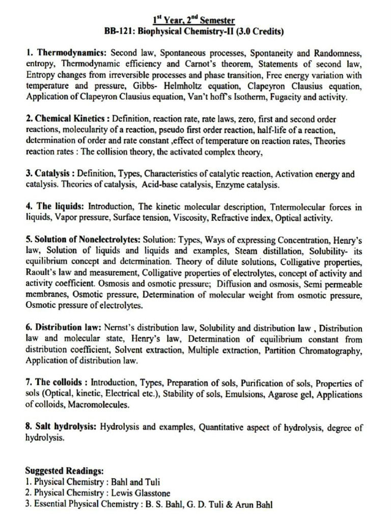 2 Nd Semester Syllabus | PDF