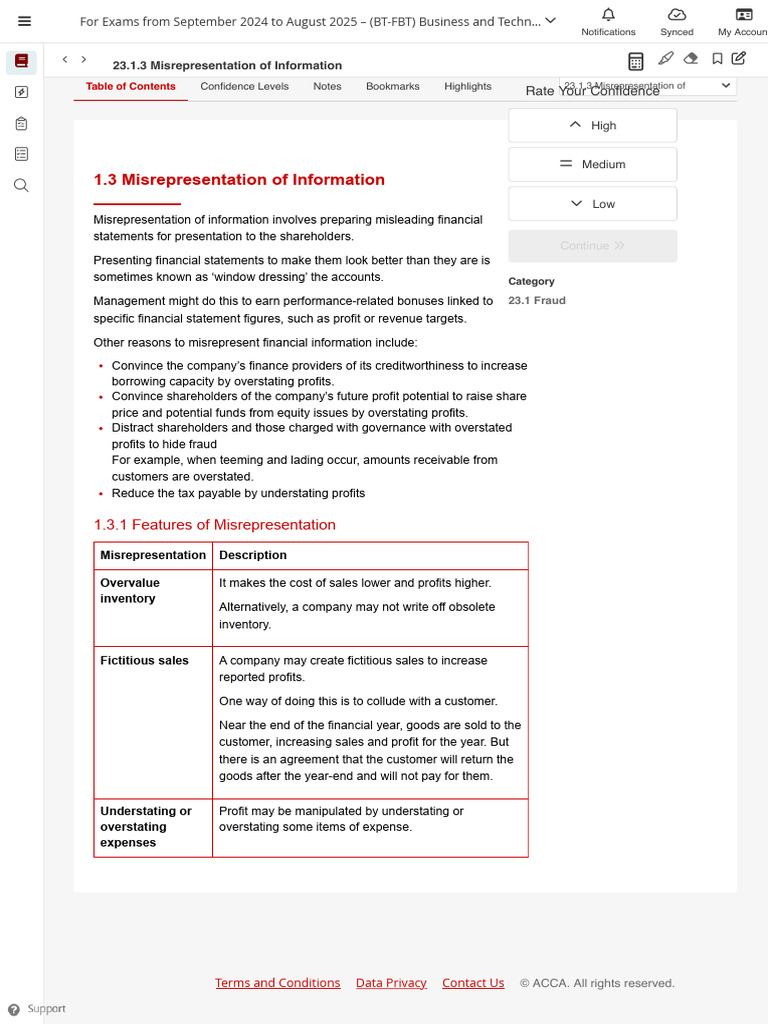 Section 23.1 Fraud ACCA Study Hub | PDF | Expense | Economies