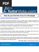 Area Calculations for Rectangles | PDF
