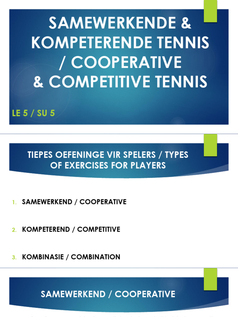 Study+Unit+5+Competitive+and+Cooperative+Tennis | PDF