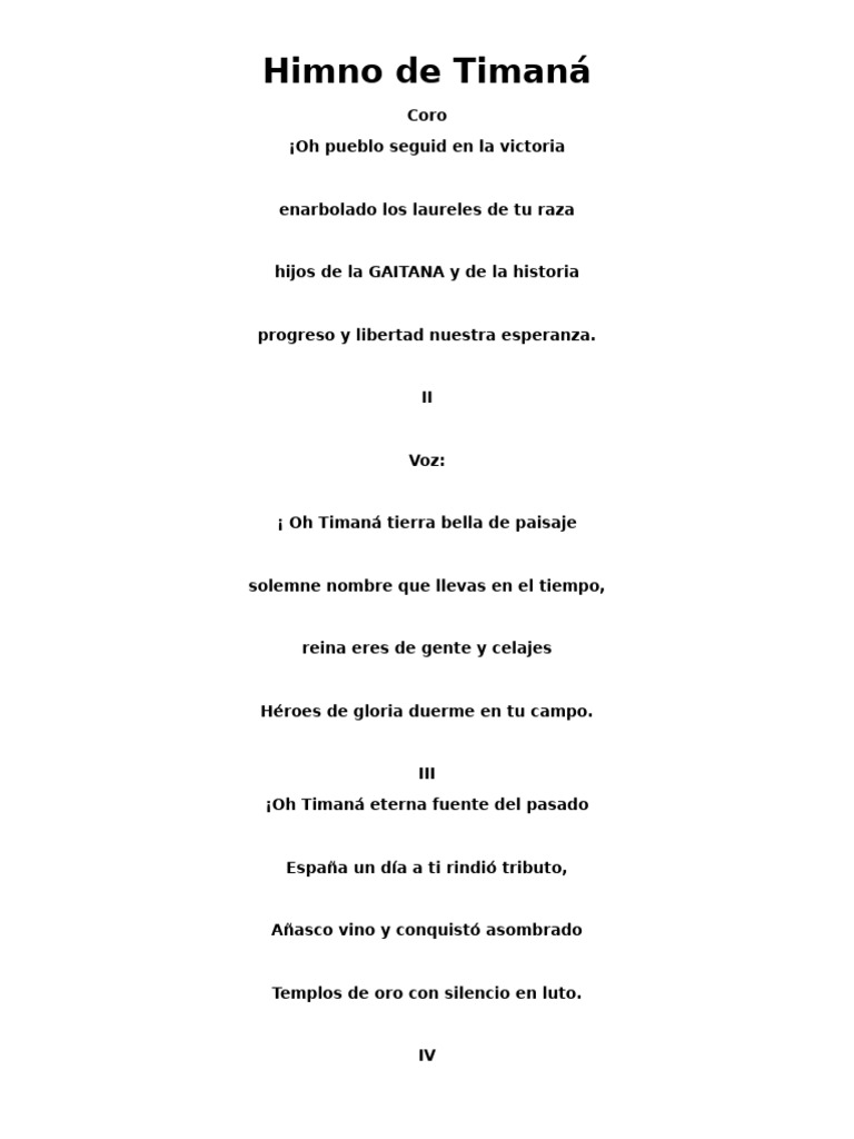 Himno de Timaná | PDF