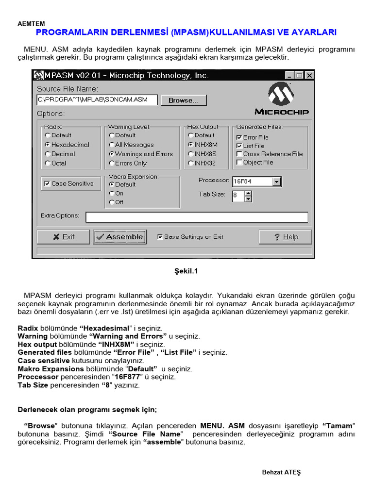 03-2.MPASM Kullanimi Ve Ayarlari | PDF