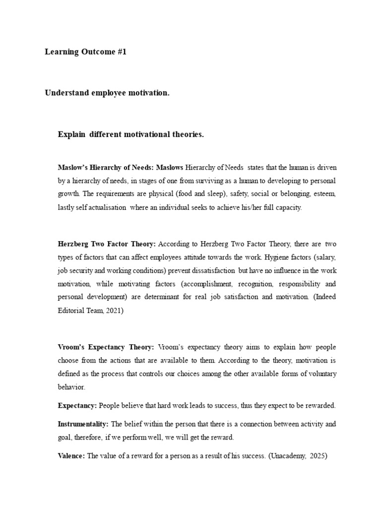 OTHM Approved (Sample Writing) | PDF | Motivation | Motivational