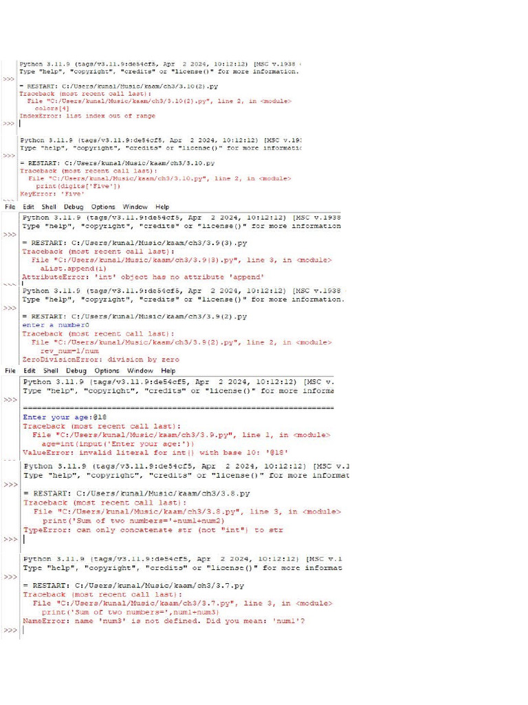 3rd CH Errors Code | PDF