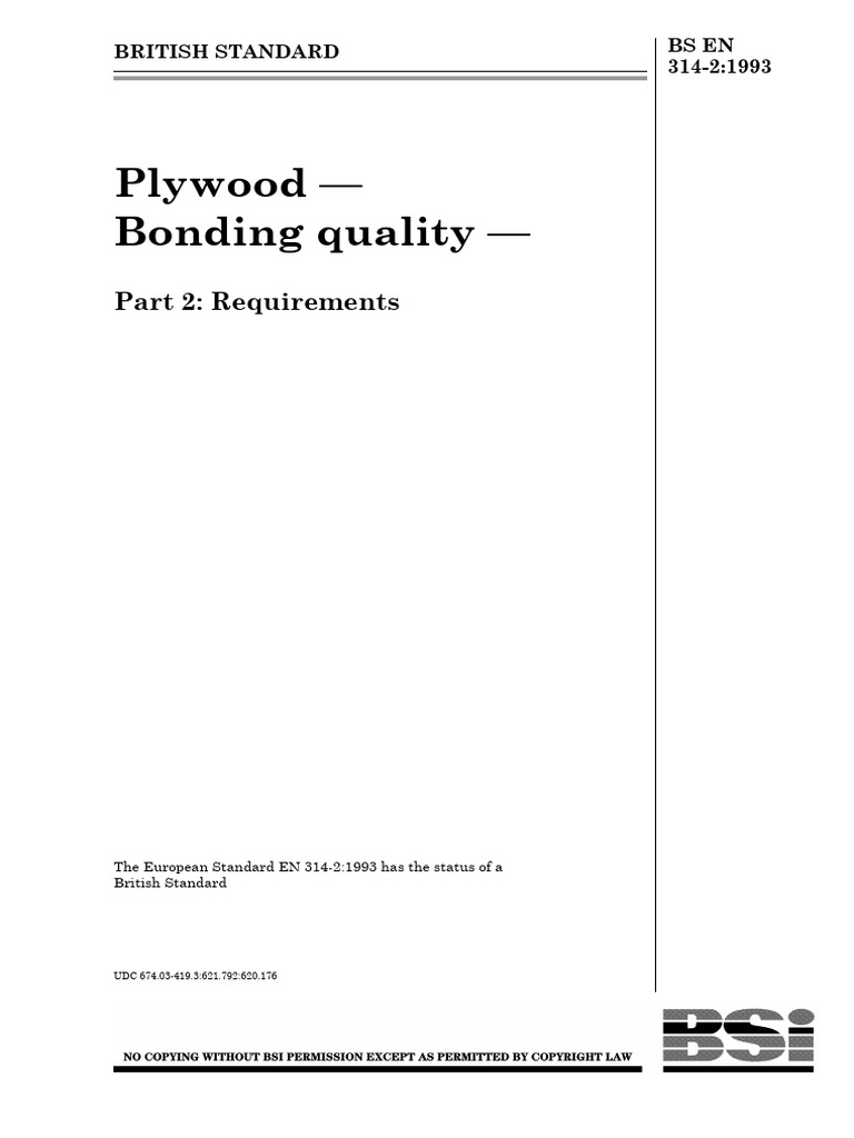 En 314-2-1993 Bonding Quality. Requirements | PDF | Plywood