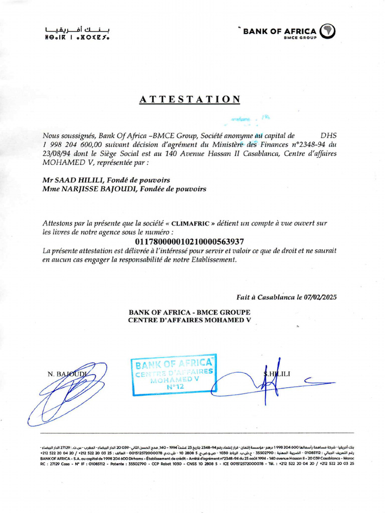 Attestation de Rib | PDF