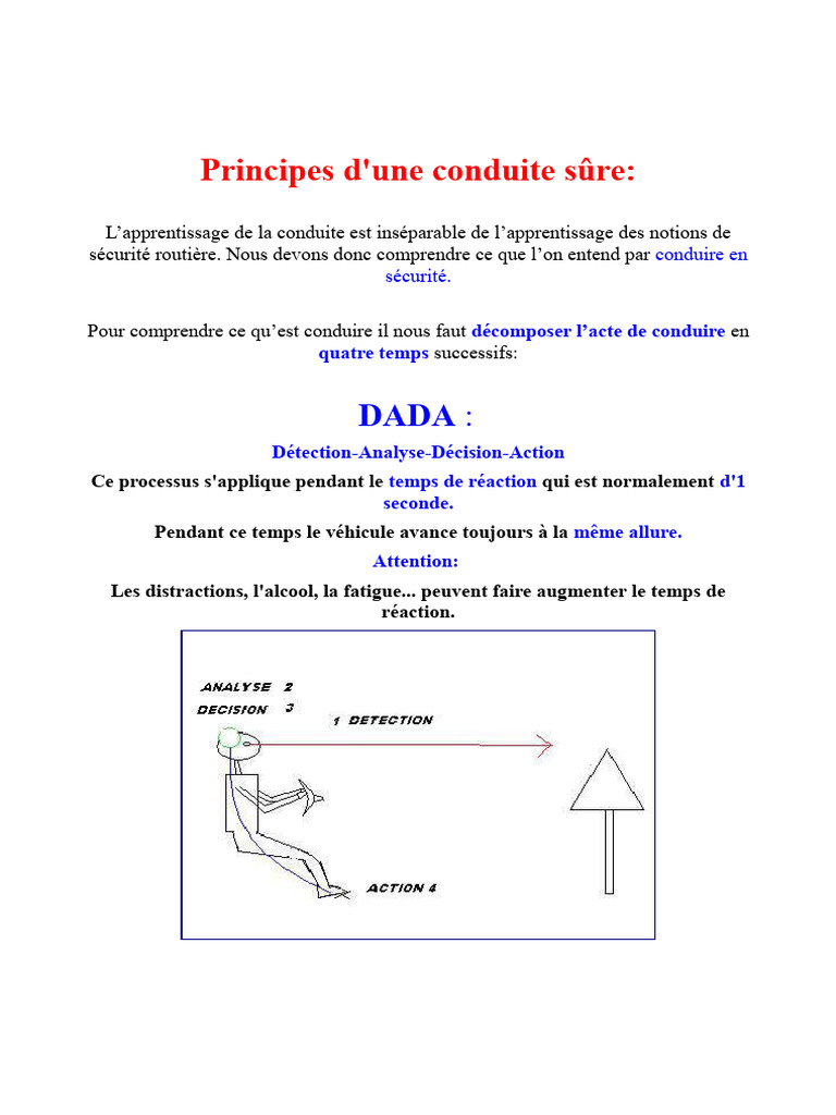 01 Principes D Une Conduite Sure | PDF | Conduite automobile | Feu de ...