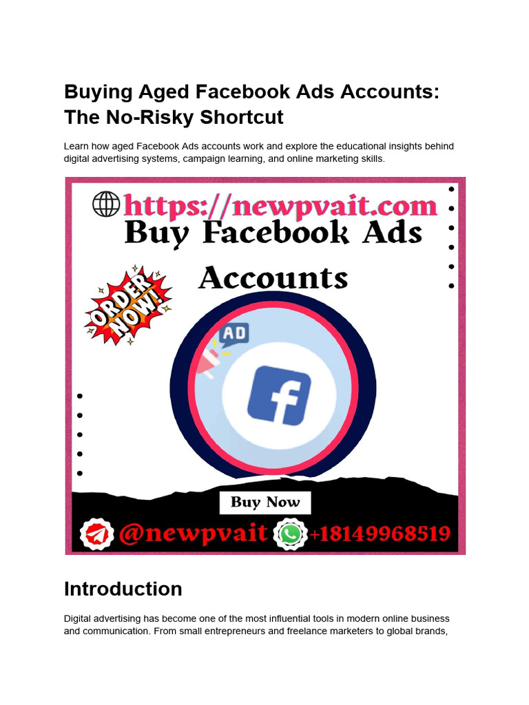 Buying Aged Facebook Ads Accounts_ the No-Risky Shortcut | PDF ...