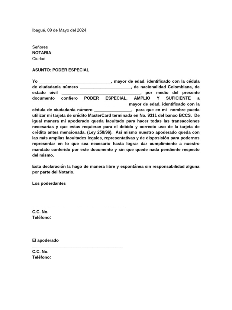 Formato Poder | PDF
