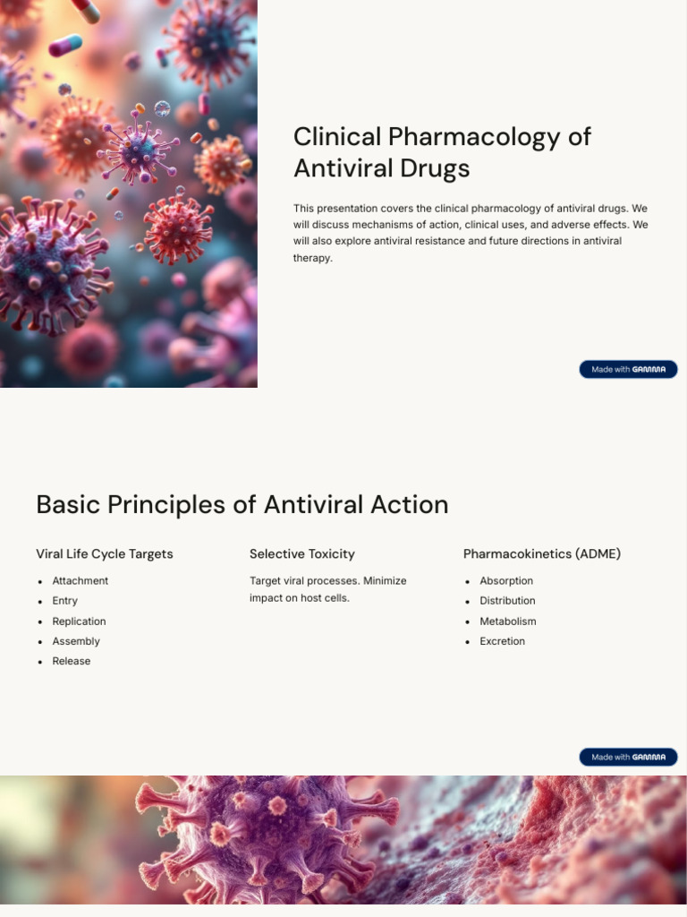 Clinical Pharmacology of Antiviral Drugs (1) | PDF | Antiviral Drug | Drugs